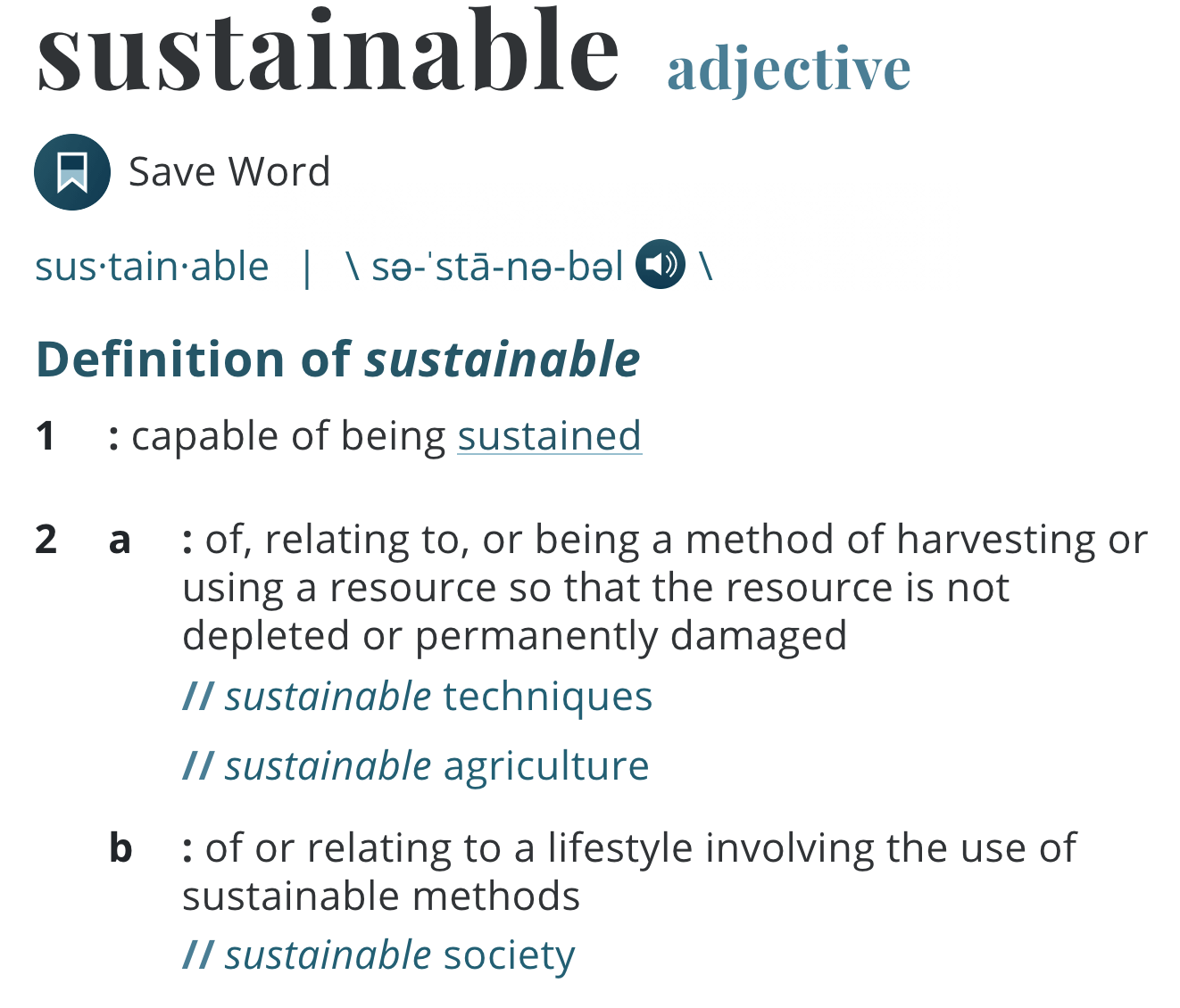 sustainable definition تاپیک Environment آیلتس