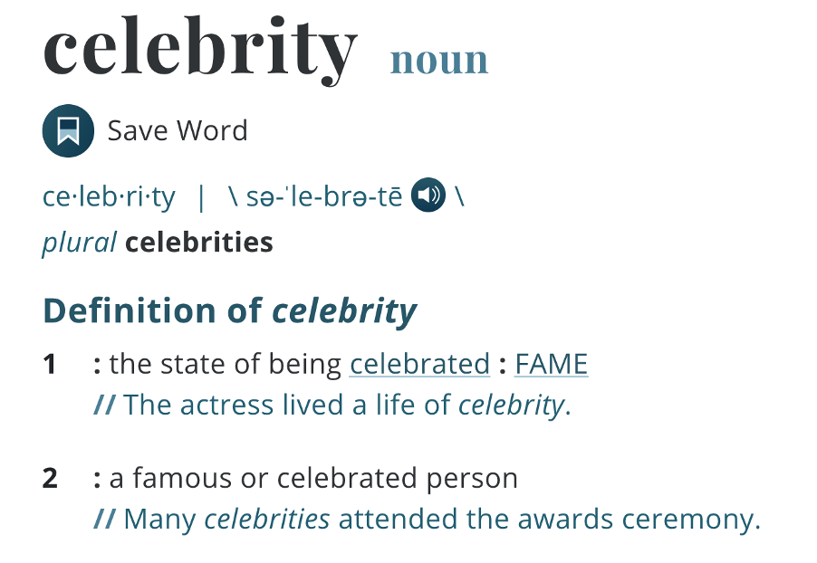 celebrity definition