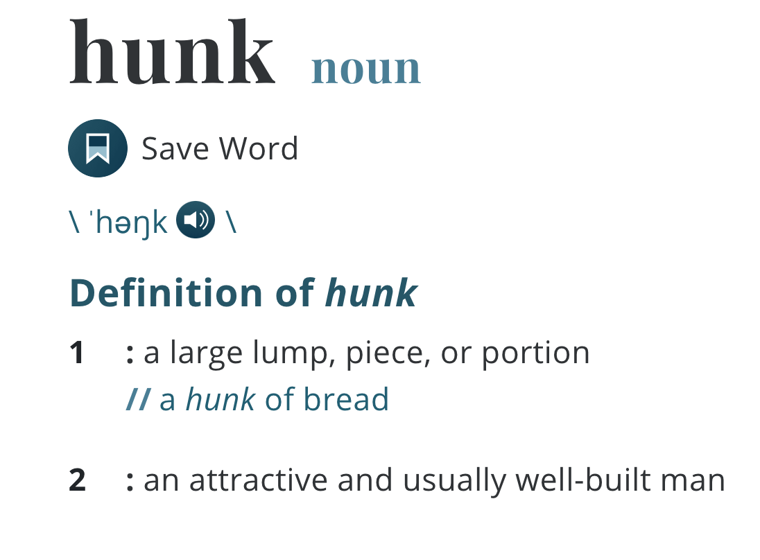 use hunk to talk about beauty in IELTS